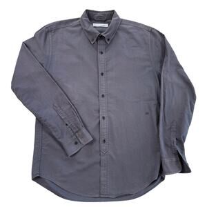 VINTAGE Outerknown Shirt Mens M Navy Blue Button-Down LS Organic Cotton Workwear